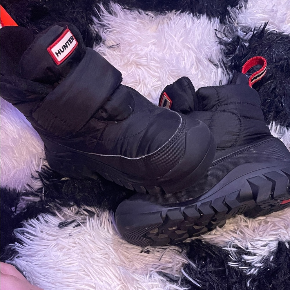 Hunter Kids Black Snow Boots